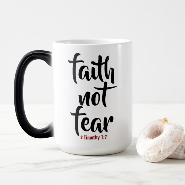 Glaube NICHT Angst - Morphing-Tasse Verwandlungstasse (Mit Donut)