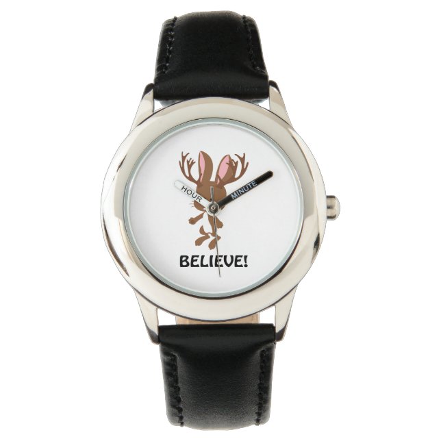 Glaube! Niedlich Jackalope Armbanduhr (Vorderseite)