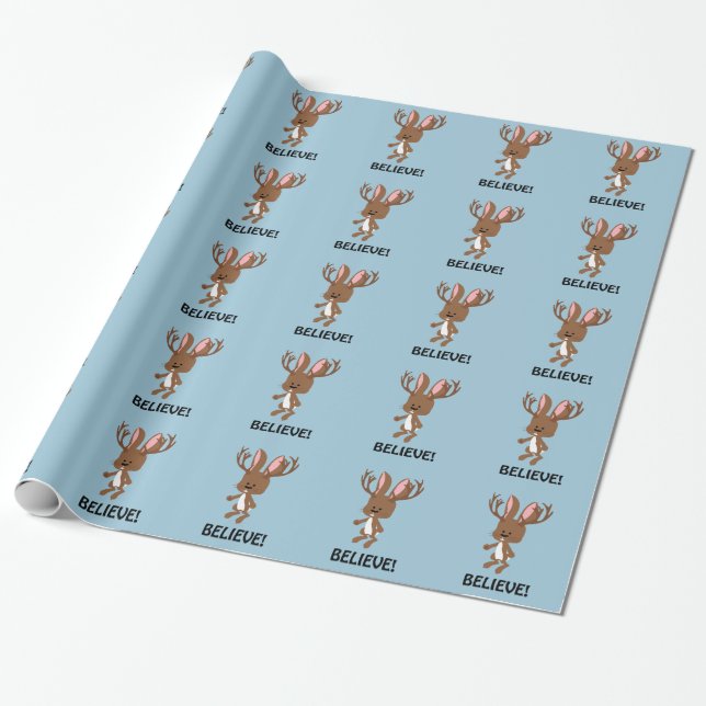 Glaube! Niedlich Jackalope Geschenkpapier (Ungerollt)