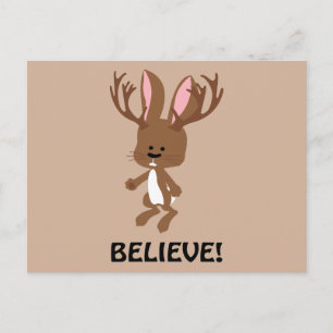 Glaube! Niedlich Jackalope Postkarte