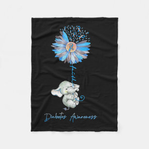 Glaube Niedliche Elefanten Sonnenblumen Diabetes B Fleecedecke