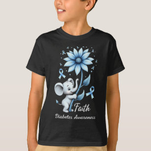 Glaube Niedliche Elefanten Sonnenblumen Diabetes B T-Shirt