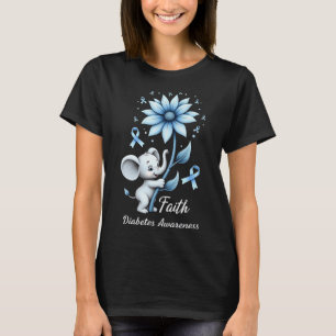 Glaube Niedliche Elefanten Sonnenblumen Diabetes B T-Shirt