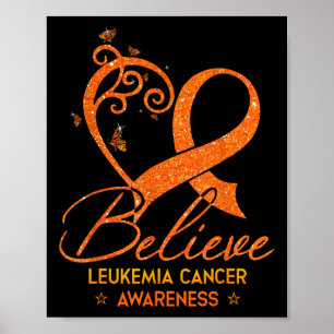 Glaube Orange Band Herz Leukämie Blutkrebs  Poster