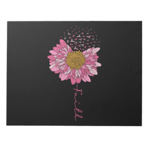 Glaube Pinke Blume Brustkrebsbewusstsein Notizblock