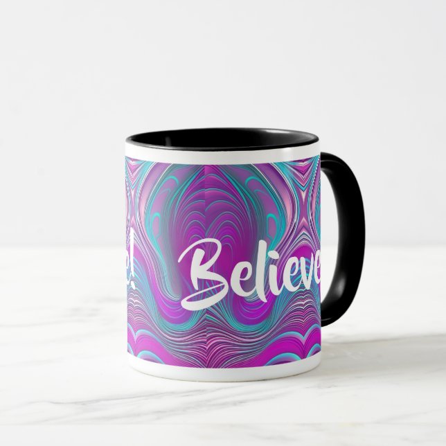 Glaube! Psychadelic Swirl Tasse (VorderseiteRechts)