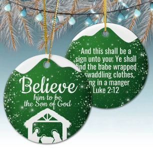 Glaube, religiöse Weihnachts-Krippenszene ⛪️ 🎄 Keramik Ornament