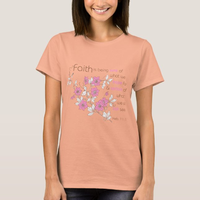 Glaube (rosa und braun) T-Shirt (Vorderseite)