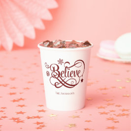 Glaube Rote Schneeflocken Sterne Weihnachtsfeierta Pappbecher