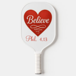 Glaube rotes und weißes Herz Pickleball Schläger