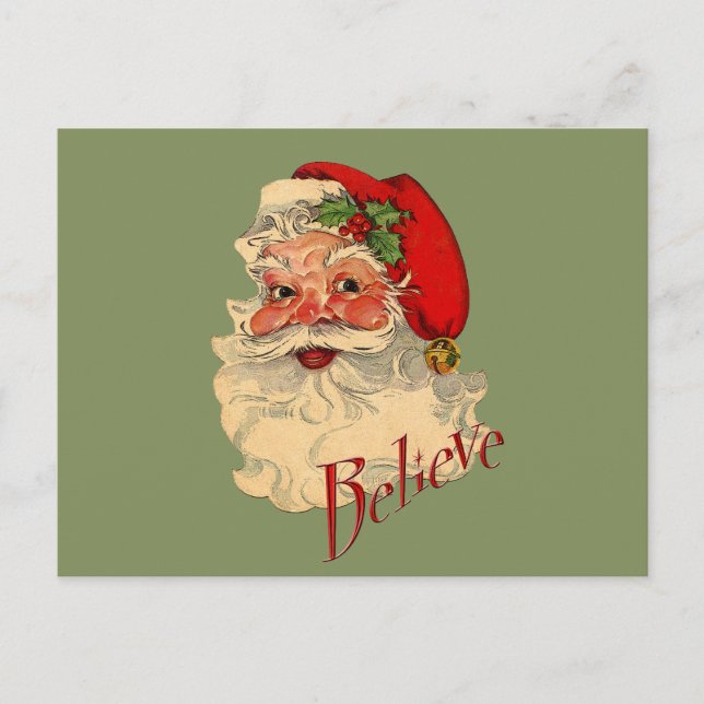 Glaube Santa Feiertagspostkarte (Vorderseite)