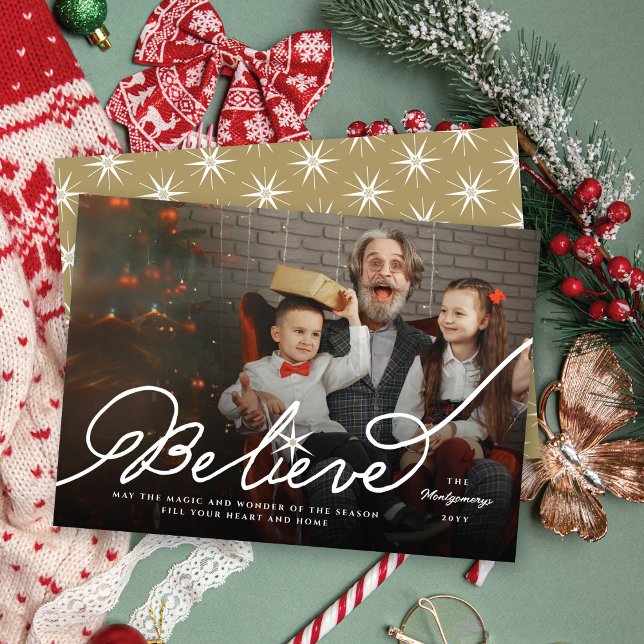 Glaube Star Calligrafie Religiöses Weihnachtsfest  Feiertagskarte (Von Creator hochgeladen)