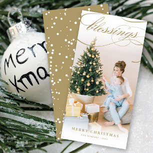 Glaube Star Gold Kalligrafie Weihnachtsfest Foto Feiertagskarte