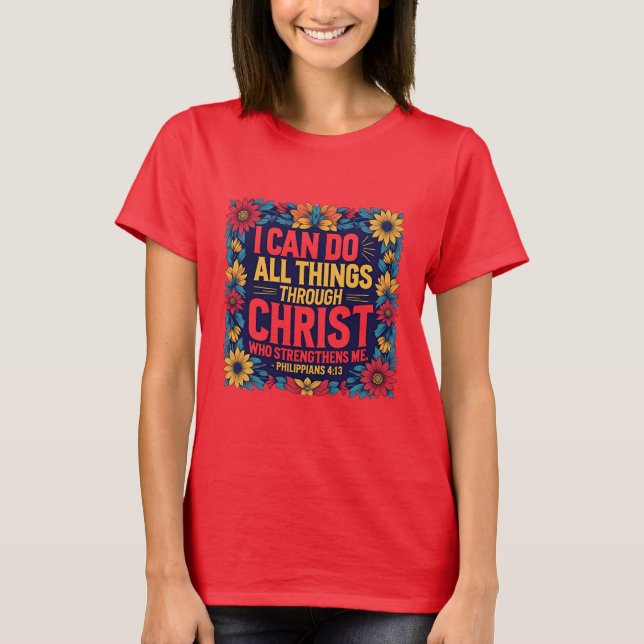 Glaube & Stärke Damen T-Shirt  (Vorderseite)