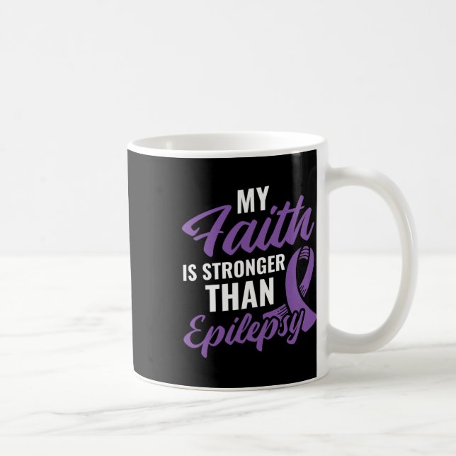 Glaube stärker als Epilepsie Epilepsie-Bewusstsein Kaffeetasse (Rechts)