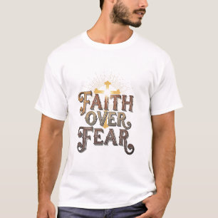 "Glaube statt Angst" dekorative Typografie mit Kre T-Shirt
