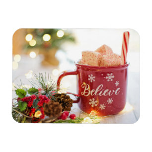 Glaube Tasse, Marshmallows, Weihnachtsdekorationen Magnet