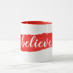 Glaube Text auf roter Farbe Tasse