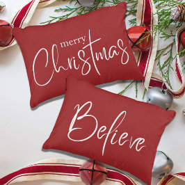 Glaube Typografie Red Modern Holiday Weihnachten Dekokissen