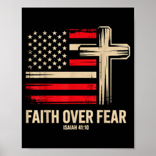 Glaube über Angst Amerikanische Flagge Poster