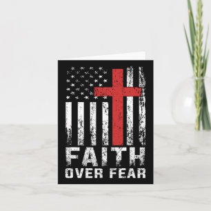 Glaube über Angst Christliche amerikanische Fahnen Karte