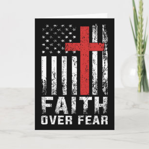 Glaube Über Angst Christliche Amerikanische Flagge Karte