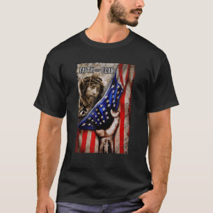 Glaube über Angst Christliche Jesus-Amerikanische T-Shirt