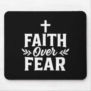 Glaube über Angst Christlicher Motivationsbibelver Mousepad