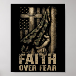 Glaube Über Angst Christliches Amerika Stolz Uns F Poster