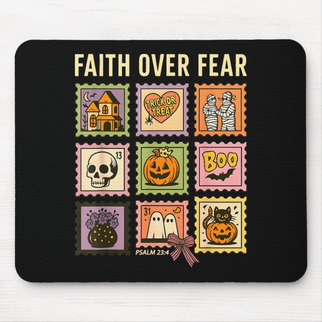 Glaube Über Angst Christliches Halloween-Siegel Gl Mousepad (Vorne)