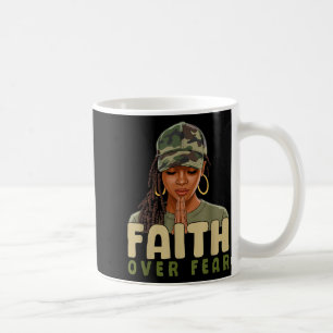 Glaube Über Angst Christliches Tarnmuster Afroamer Kaffeetasse