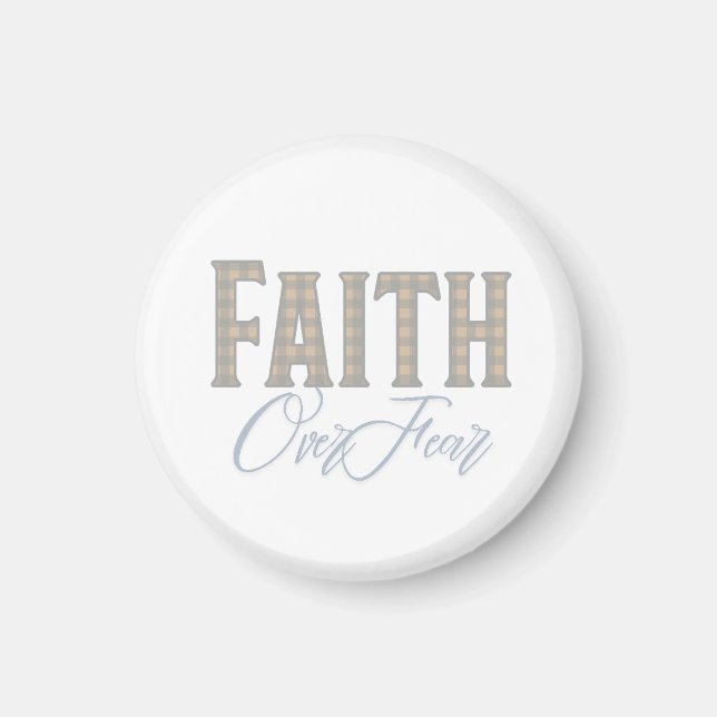 Glaube Über Angst Christliches Typografie-Design Magnet (Vorne)