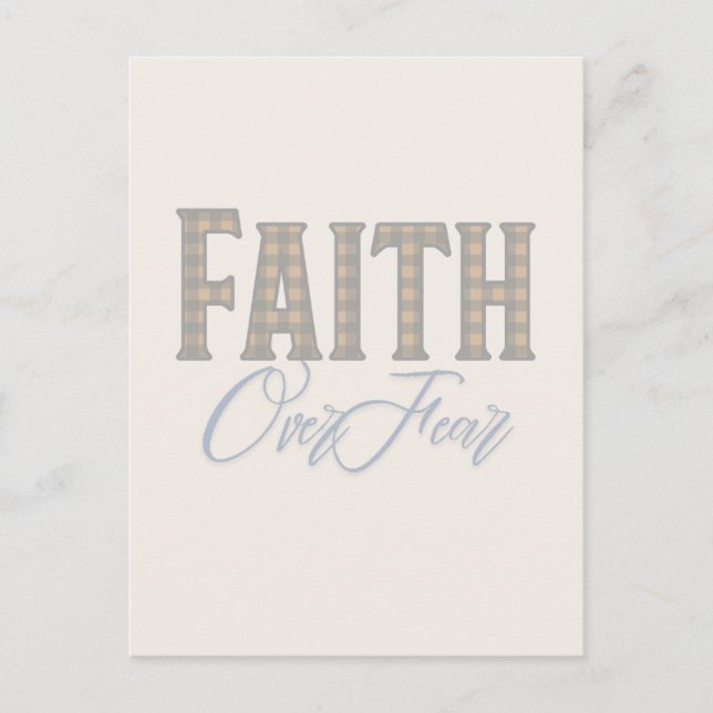 Glaube Über Angst Christliches Typografie-Design Postkarte (Vorderseite)