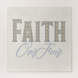 Glaube Über Angst Christliches Typografie-Design Puzzle