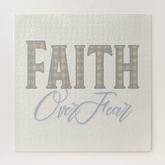 Glaube Über Angst Christliches Typografie-Design Puzzle (Vertikal)