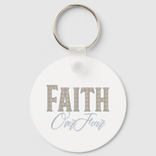 Glaube Über Angst Christliches Typografie-Design Schlüsselanhänger