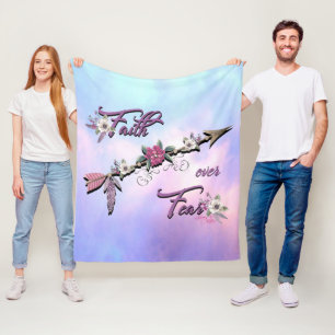 Glaube über Angst Fleece Blanket
