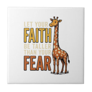 Glaube Über Angst Giraffe Vintage Christliches Shi Fliese