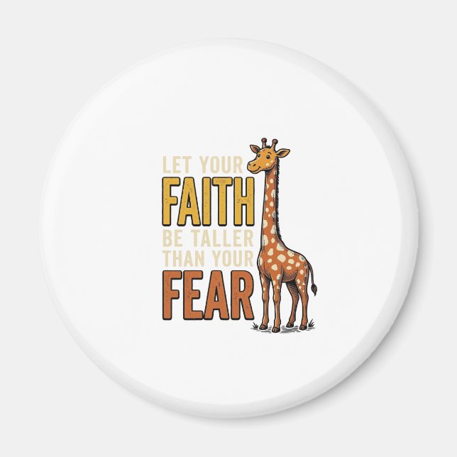 Glaube Über Angst Giraffe Vintage Christliches Shi Magnet (Vorne)