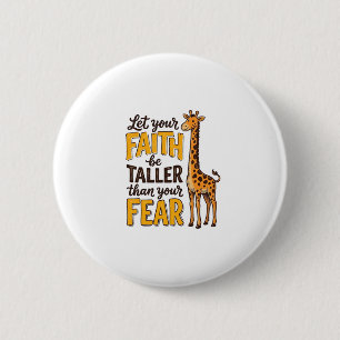 Glaube Über Angst Giraffe Vintage Christliches T-S Button