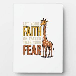Glaube Über Angst Giraffe Vintage Christliches T-S Fotoplatte