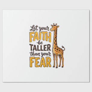 Glaube Über Angst Giraffe Vintage Christliches T-S Geschenkpapier