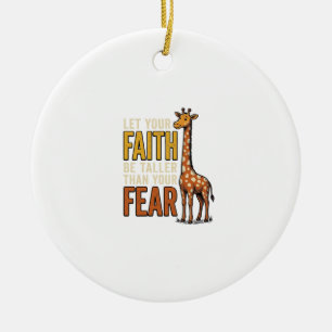 Glaube Über Angst Giraffe Vintage Christliches T-S Keramik Ornament