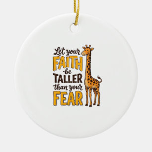 Glaube Über Angst Giraffe Vintage Christliches T-S Keramik Ornament