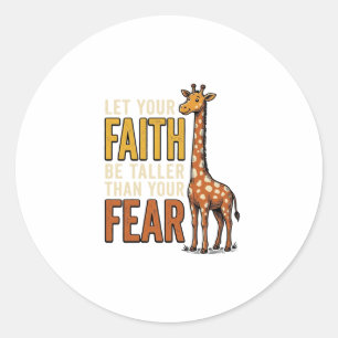 Glaube Über Angst Giraffe Vintage Christliches T-S Runder Aufkleber