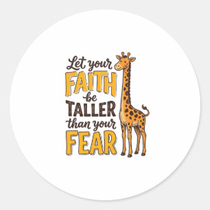 Glaube Über Angst Giraffe Vintage Christliches T-S Runder Aufkleber