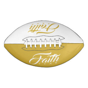 Glaube über Angst Gold und Weiß Football