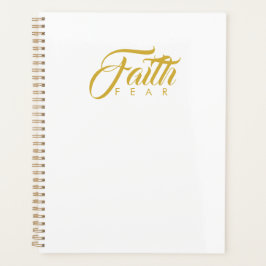 Glaube über Angst Gold und Weiß Planer