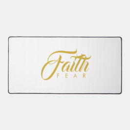 Glaube über Angst Gold und Weiß Schreibtischunterlage