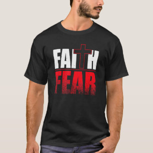 Glaube über Angst Inspiration Bibel Zitat Christia T-Shirt